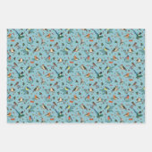 Feestelijke Winter Vogels Kerstpatroon Inpakpapier Vel (Voorkant 3)