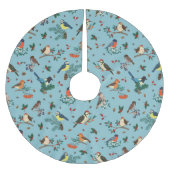 Feestelijke Winter Vogels Kerstpatroon Kerstboom Rok (Voorkant)