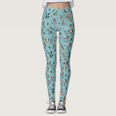 Feestelijke Winter Vogels Kerstpatroon Leggings (Voorkant)