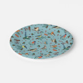 Feestelijke Winter Vogels Kerstpatroon Papieren Bordje (Gekanteld)