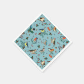 Feestelijke Winter Vogels Kerstpatroon Servet (Hoek)