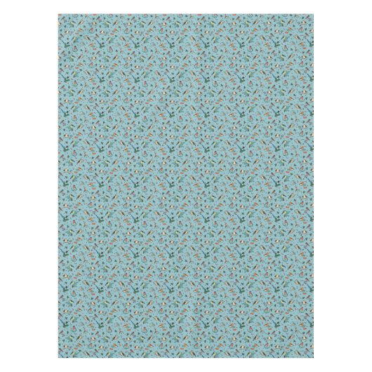 Feestelijke Winter Vogels Kerstpatroon Tafelkleed (Voorkant)