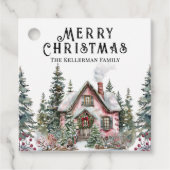 Feestelijke winter Vrolijk kerstfeest Bedankjes Labels (Voorkant)