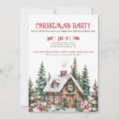 Feestelijke Winter Waterverf Kerstfeest Kaart (Voorkant)