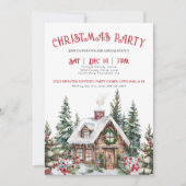 Feestelijke Winter Waterverf Kerstfeest Kaart (Voorkant)