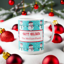 Feestelijke Winter Wonderland Blauwe Sneeuwmannen 