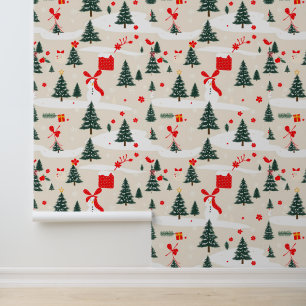 Feestelijke Winter Wonderland Patroon Behang