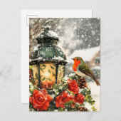 Feestelijke Winter Wonderland Scene Aankondigingskaart (Voorkant / Achterkant)