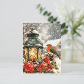 Feestelijke Winter Wonderland Scene Aankondigingskaart (Staand voorkant)