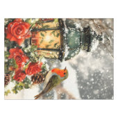 Feestelijke Winter Wonderland Scene Tafelkleed (Voorkant (Horizontaal))