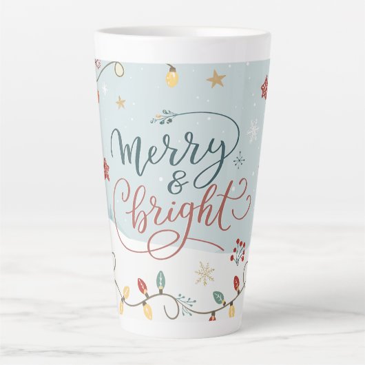 Feestelijke Winter Wonderland Vakantie Latte Mok (Voorkant)
