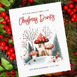 Feestelijke Winter Woodland Christmas Invitation Feestdagenkaart<br><div class="desc">Feestelijke Winter Wonderland Christmas briefkaart uitnodiging. Voor het stel of de familie die een kerstfeest drinken houden. Het ontwerp is voorzien van een schattige waterverf winterbosscène. Gemakkelijk gepersonaliseerd op de voor- en achterkant met uw tekstkeuze.</div>