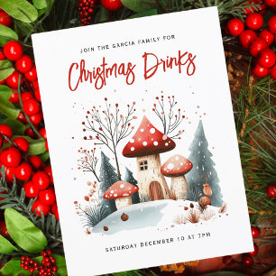 Feestelijke Winter Woodland Christmas Invitation Feestdagenkaart