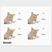 Feestelijke Winter Woodland Fox Rechthoekige Sticker (Vel)