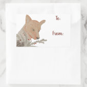 Feestelijke Winter Woodland Fox Rechthoekige Sticker (Tas)