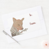 Feestelijke Winter Woodland Fox Rechthoekige Sticker (Envelop)