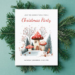 Feestelijke Winter Woodland Kerstfeest Uitnodiging<br><div class="desc">Feestelijke Winter Wonderland Christmas briefkaart uitnodiging. Voor het paar of de familie die een kerstfeest houden. Het ontwerp is voorzien van een schattige waterverf winterbosscène. Gemakkelijk gepersonaliseerd op de voor- en achterkant met uw tekstkeuze.</div>