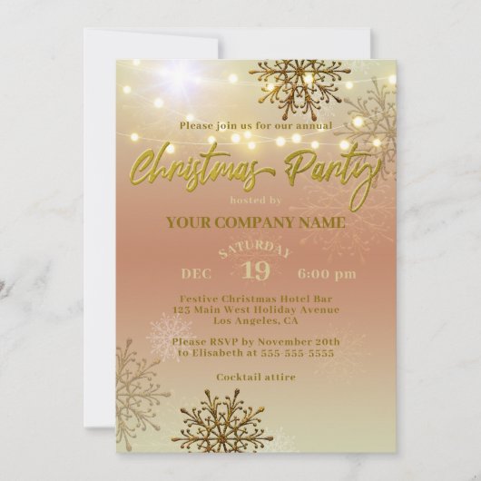Feestelijke Winter Zakelijk Kerstfeest Uitnodiging (Voorkant)