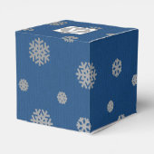 Feestelijke Winter Zilveren Blauwe Sneeuwvlokken C Bedankdoosjes (Achterkant)