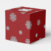 Feestelijke Winter Zilveren Rode Sneeuwvlokken Cor Bedankdoosjes (Achterkant)