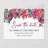 Feestelijke winterbloemen en bessen kerstfeest aankondigingskaart (Voorkant)