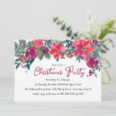 Feestelijke winterbloemen en bessen kerstfeest kaart (Staand voorkant)