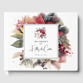 Feestelijke Winterbloemen Kerst Huwelijk Gastenboek
