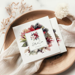 Feestelijke Winterbloemen Kerst Huwelijk Servet