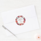 Feestelijke winterbloemen Kerstmis Ronde Sticker (Envelop)