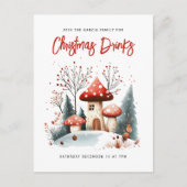 Feestelijke Winterbos Kerst Uitnodiging  (Voorkant)