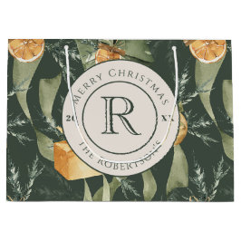 Feestelijke winterelegantie: Waterverf monogrammed Groot Cadeauzakje