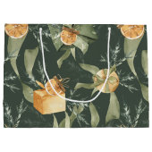 Feestelijke winterelegantie: Waterverf monogrammed Groot Cadeauzakje (Achterkant)