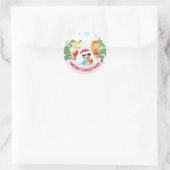 Feestelijke Winterfeeën Prettig Kerstmis Ronde Sticker (Tas)
