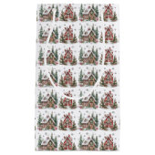 Feestelijke Winterhut Waterverf Kerst Klein Cadeauzakje (Voorkant)