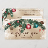 Feestelijke winterkrans logo Gold cadeaubon (Voorkant / Achterkant)