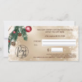 Feestelijke winterkrans logo Gold cadeaubon (Achterkant)