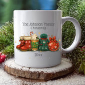 Feestelijke Winterlaarzen Petten Familie Kerst Koffiemok