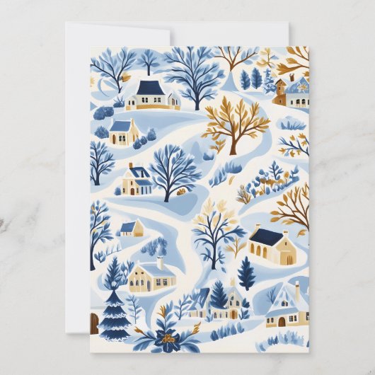 Feestelijke winterlandschap kerstkaart (Voorkant)