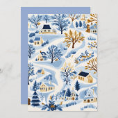 Feestelijke winterlandschap kerstkaart (Voorkant / Achterkant)