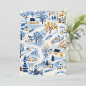 Feestelijke winterlandschap kerstkaart (Staand voorkant)