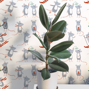 Feestelijke wintermuizen behang