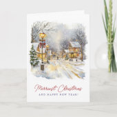 Feestelijke winterscène Merriest Christmas Folded Feestdagen Kaart (Voorkant)