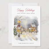 Feestelijke winterscène Uw Logo Feestdagenkaart (Voorkant)