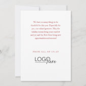 Feestelijke winterscène Uw Logo Feestdagenkaart (Achterkant)