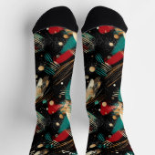 Feestelijke winterse Sokken in Blauwgroen, Gold en (Top)