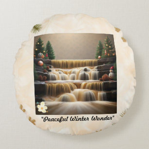 "Feestelijke winterse vreugde" Rond Kussen