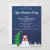 Feestelijke wintersneeuwman na kerstfeest kaart (Voorkant)