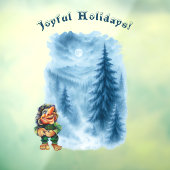 Feestelijke Wintertrol Vakantie Ruitsticker Zakeli Raamsticker (Vel 3)