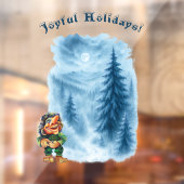 Feestelijke Wintertrol Vakantie Ruitsticker Zakeli Raamsticker (Vel 2)