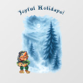 Feestelijke Wintertrol Vakantie Ruitsticker Zakeli Raamsticker (Vel)